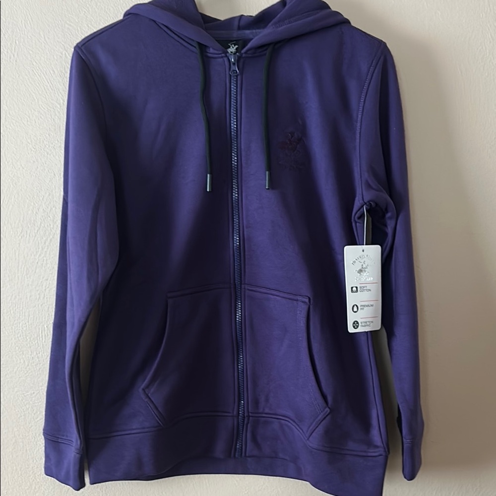 NWT Beverly Hills Polo Club Purple Zip-Up Hoodie